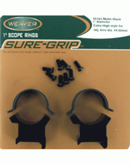 Weaver Rings Detachable Top Mount Sure-Grip 1" X-High Matt