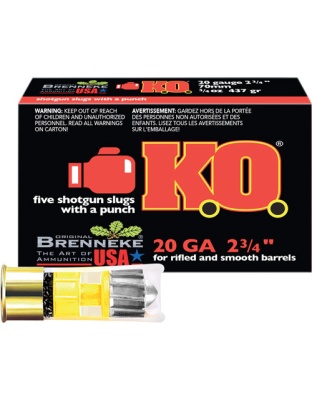 Brenneke USA Ko 20 Gauge 2.75" 3/4 Ounce Slug 5 Rounds