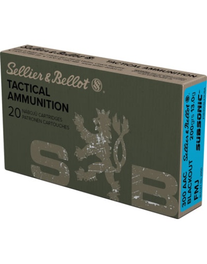 Sellier & Bellot S&b Subsonic 300 Aac 200 Grain Full Metal Jacket 20 Rounds 50 Boxes per Case