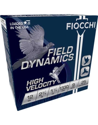 Fiocchi 12 Gauge 2.75" 1-1/4 Ounce #9 1330 Feet Per Second 25 Rounds 10 Boxes per Case