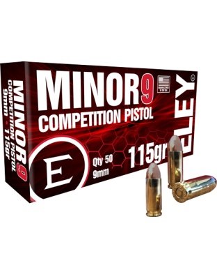Eley Minor 9 Competition 9 mm 115 Grain Full Metal Jacket 50 Rounds 20 Boxes per Case