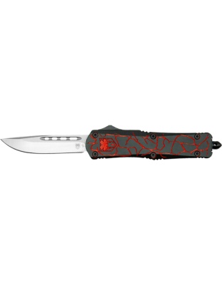 Cobratec Knives Medium Fs-3 Out-the-Front Fractured Black Red 3" D2