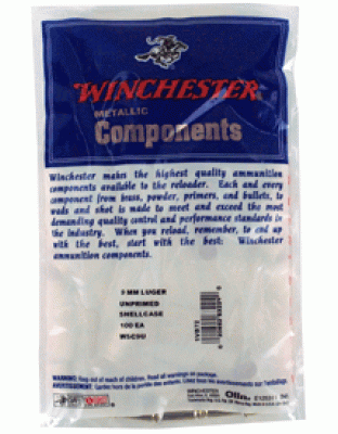Winchester Unprimed Cases 9 mm Luger 100 Pack 20-Pack/Cs