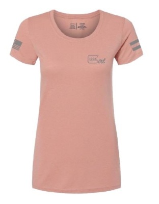 Glock Ladies "Glock Girl Flag Tee" Short Sleeve Medium Pink
