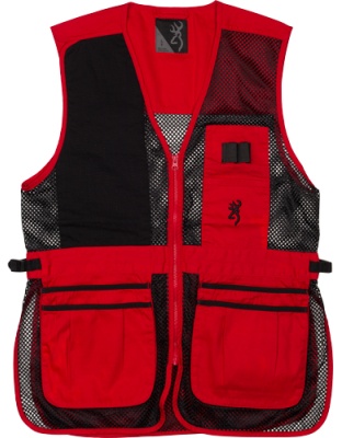 Browning Mesh Shooting Vest R-Hand Small Black/Red Trim