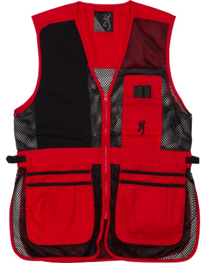 Browning Mesh Shooting Vest R-Hand Small Black/Red Trim