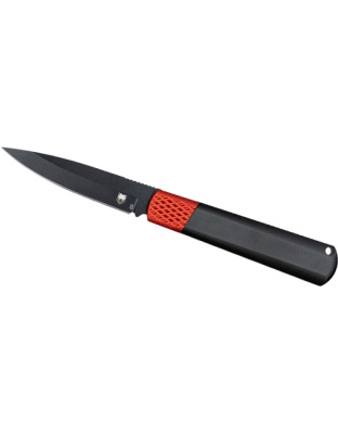 Cobratec Knives Gideon Hidden Release 3" Black/Red Aluminum D2 Blade