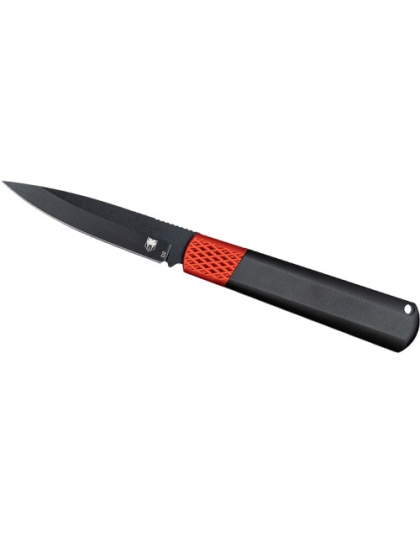 Cobratec Knives Gideon Hidden Release 3" Black/Red Aluminum D2 Blade