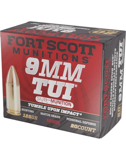 Fort Scott 9 mm Luger 125 Grain Tui Copper Subsonic 20 Rounds 25 Boxes per Case