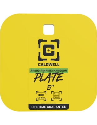 Caldwell AR500 5" Gong Target 1/4" Rimfire/Handgun Steel Yellow