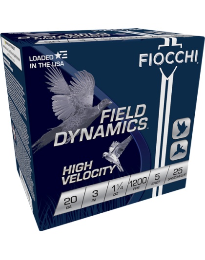 Fiocchi 20 Gauge 3" 1-1/4 Ounce #5 1200 Feet Per Second 25 Rounds 10 Boxes per Case