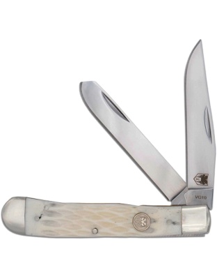 Cobratec Knives Trapper Two Blade G-10 White Bone Stainless Steel Slip Joint