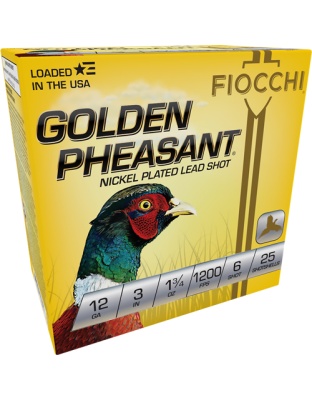 Fiocchi Golden Pheasant 12 Gauge 3" 1-3/4 #6 25 Rounds