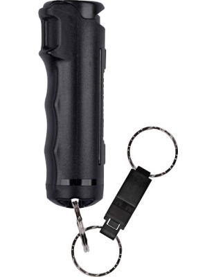 Sabre Pepper Gel Spray with Quick Release Whistle Flip Top Black
