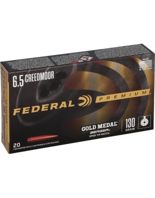 Federal Gold Medal 6.5 Cm 130 Grain Berger Vld 20 Rounds 10 Boxes per Case