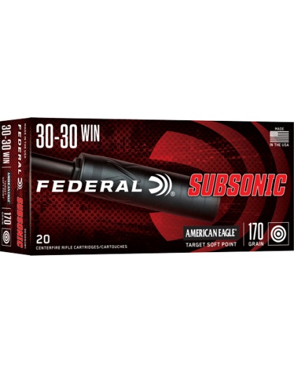 Federal 30-30 Win 170 Grain Sp Subsonic 20 Rounds 10 Boxes per Case