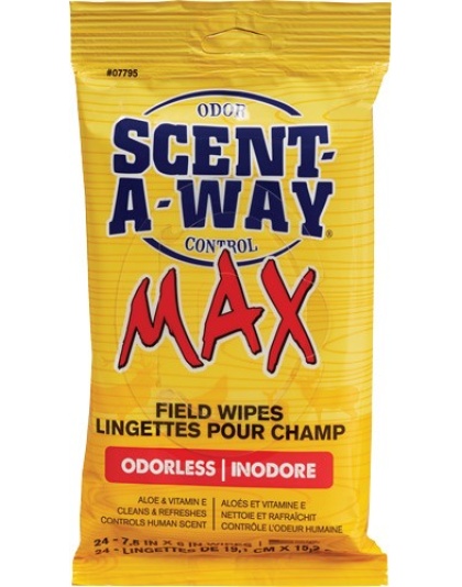 Hunters Specialties Scent Elimination Field Wipes Scent-A-Way Max 24-Pack
