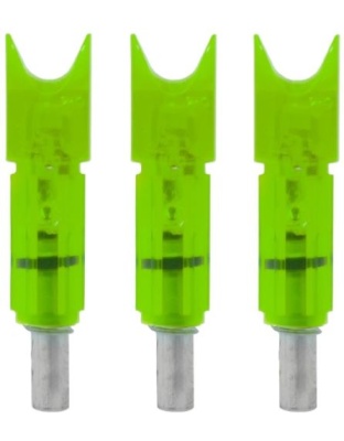 Lumenok Gold Tip Lighted Nock for Bolt Crescent Green 3-Pack
