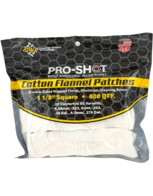 Pro-Shot Products Cleaning Patch Cotton Flannel.22-.270 1 1/8" 500 Count