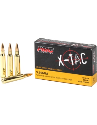 PMC 5.56X45 55 Grain Full Metal Jacket Boat Tail 20 Rounds 50 Boxes per Case