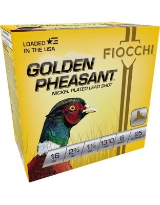 Fiocchi Golden Pheasant 16 Gauge 2.75" 1-1/8 #6 25 Rounds 10 Boxes per Case