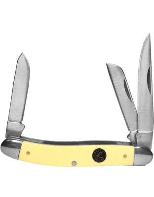 American Buffalo Knife & Tool Roper Pecos Stockman 2.5" Liner Lock Cream Handles