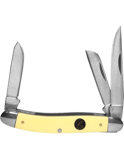 American Buffalo Knife & Tool Roper Pecos Stockman 2.5" Liner Lock Cream Handles