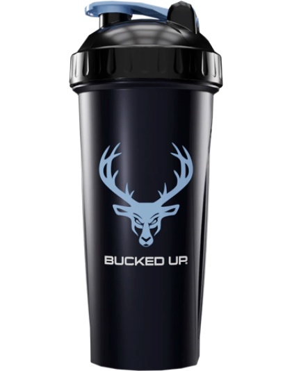 Bucked Up Shaker 28 Ounce Black & Blue Bpa Free