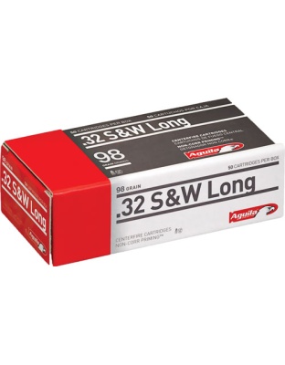 Aguila 32 Smith & Wesson Long 98 Grain Lead-Round Nose 50 Rounds 20 Boxes per Case
