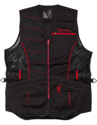 Browning Ace Shooting Vest R-Hand Large Black/Red Trim