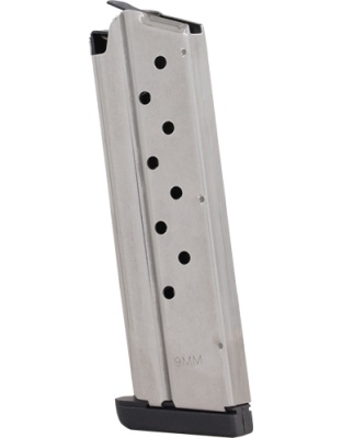 Springfield Armory Magazine 1911-A1 9 mm Luger 9 Rounds Stainless Steel with Base Pad