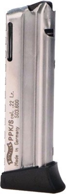 Walther Magazine Ppk/S.22 Long Rifle 10 Rounds Nickel Plated Steel