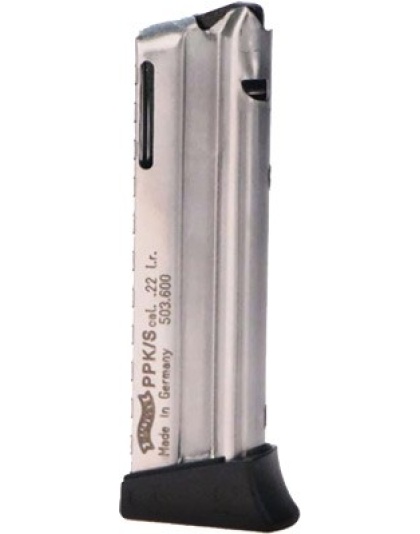 Walther Magazine Ppk/S .22 Long Rifle 10 Rounds Nickel Plated Steel