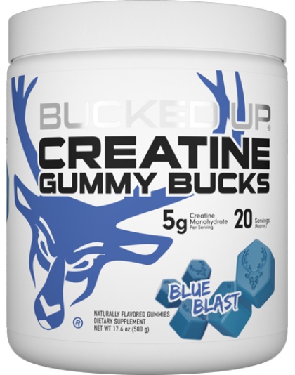 Bucked Up Creatine Gummies Blue Blast 20 Servings