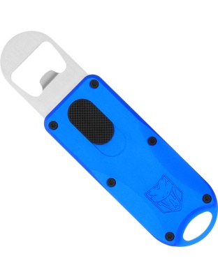Cobratec Knives Out-the-Front Bottle Opener Blue 4.62" Oal with Lanyard Loop