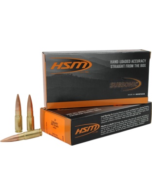 HSM Ammo 338 Arc 300 Grain Hollow Point Boat Tail 20 Rounds 25 Boxes per Case