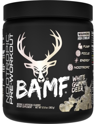 Bucked Up Pre-Workout Bamf White Gummy Deer 30 Servings