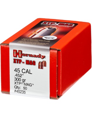 Hornady Bullets 45 Caliber .452 300 Grain Jacketed Hollow Point Magazine 50 Count
