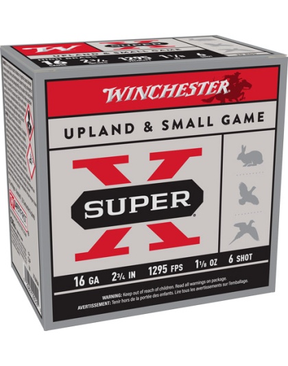 Winchester Ammunition Super-X 16 Gauge 2.75" 1-1/8 Ounce #6 1295 Feet Per Second 25 Rounds