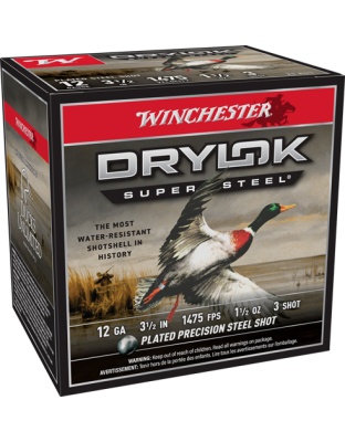 Winchester Ammunition Drylok 12 Gauge 3.5" 1-1/2 Ounce #3 1475 Feet Per Second 25 Rounds 10B/Cs
