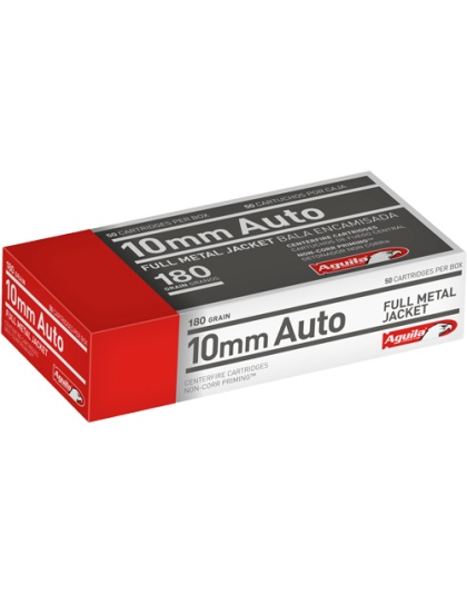 Aguila 10 mm 180 Grain Full Metal Jacket 50 Rounds 20 Boxes per Case