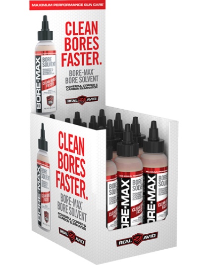 Real Avid Bore-Max Solvent 4 Ounce. Bottle 12-Piece. Display