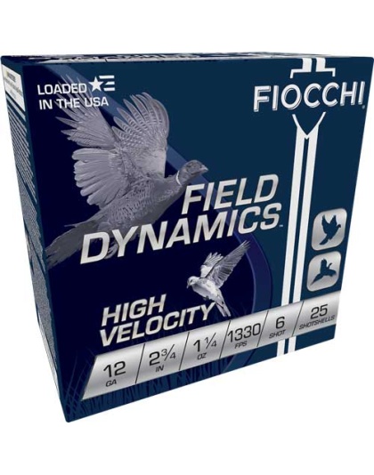 Fiocchi 12 Gauge 2.75" 1-1/4 Ounce #6 1330 Feet Per Second 25 Rounds 10 Boxes per Case