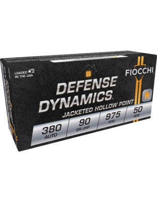 Fiocchi .380 ACP 90 Grain Jacketed Hollow Point 50 Rounds