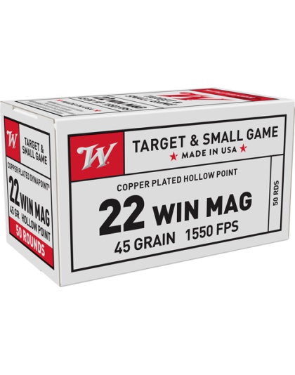 Winchester Ammunition Dynapoint 22WMR 45 Grain 1550 Feet Per Second 50 Rounds 40 Boxes per Case