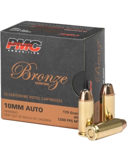 PMC 10 mm 170 Grain Jacketed Hollow Point 25 Rounds 20 Boxes per Case