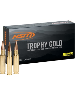 HSM Ammo Trophy Gold 243 Win 95 Grain Berger Match Vld 20 Rounds 25 Boxes per Case