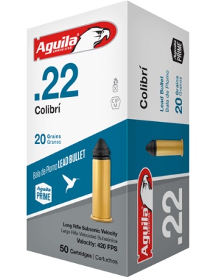 Aguila Colibri.22 LR 20 Grain Lead-Round Nose 1000 Rounds Case Lot