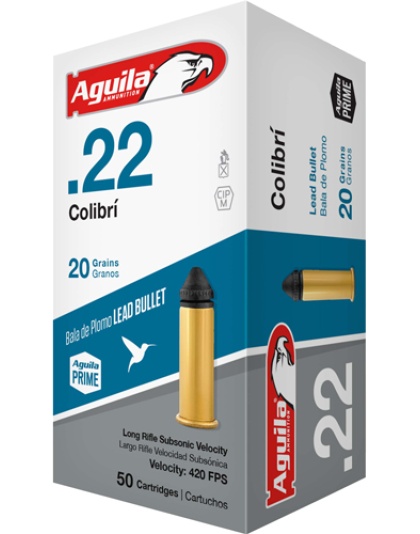 Aguila Colibri.22 LR 20 Grain Lead-Round Nose 1000 Rounds Case Lot