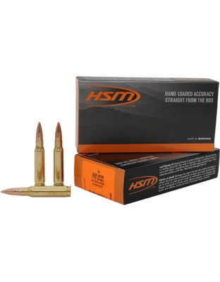 HSM Ammo Subsonic 308 Win 175 Grain Bthp Match King 20 Rounds 25 Boxes per Case
